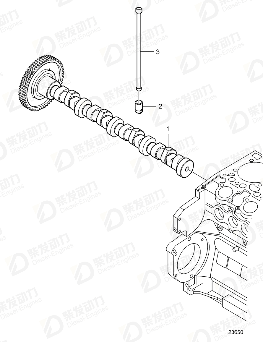 volvo penta Camshaft 21341222 Drawing